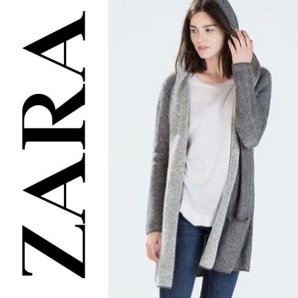 Zara Sweaters Womens Zara Knit Black White Open Front Cardigan